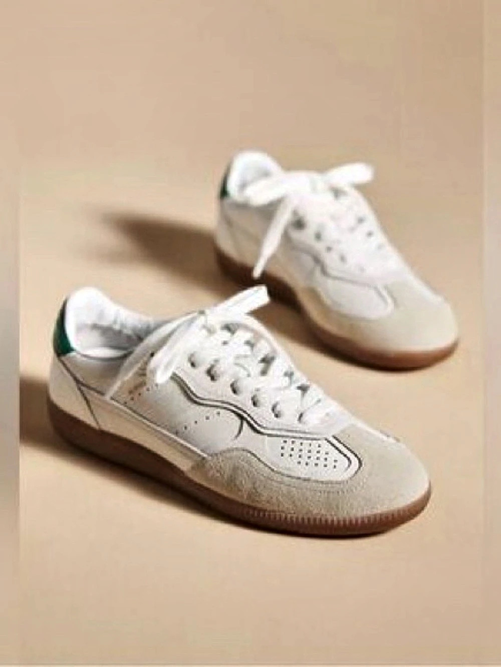 Alohas Low Top Sneakers in White, Green and Grey& Brown
